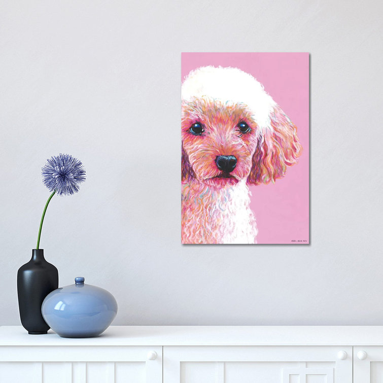 Poodle painting on store canvas